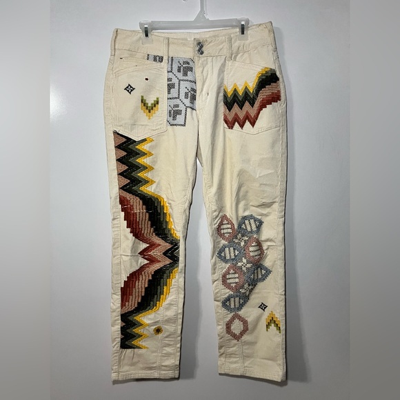 Anthropologie Pants - Anthropologie BOHO Pilcro Taiga The Wonderer Ivory Corduroy Pants, Sz 30, NWOT